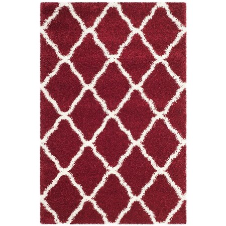 Safavieh 3 x 5 ft. Hudson Shag Power Loomed RugRed & Ivory Small Rectangle SGH283R-3